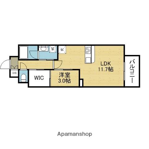 セレニテフラン谷町四丁目(1LDK/15階)の間取り写真
