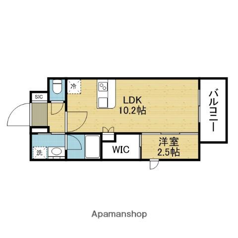 セレニテフラン谷町四丁目(1LDK/14階)の間取り写真