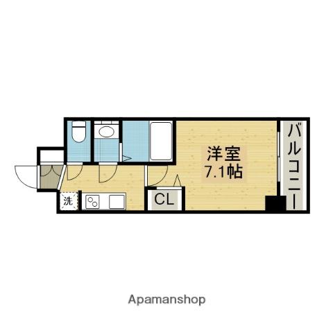 ソルテラスOSAKA緑橋クレアスト(1K/3階)の間取り写真