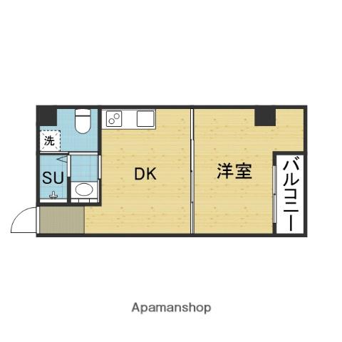 オークビル(1DK/5階)の間取り写真