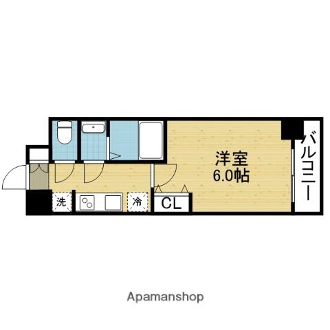 ワールドアイ大阪城イーストⅢ(1K/9階)の間取り写真