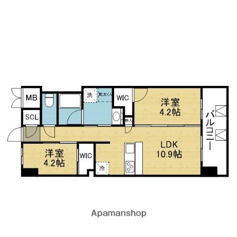 スプランディッド城東関目(2LDK/8階)の間取り写真