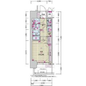 プレサンス鶴橋トレヴィエ(1K/5階)の間取り写真