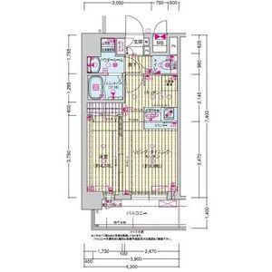プレサンス鶴橋トレヴィエ(1LDK/9階)の間取り写真