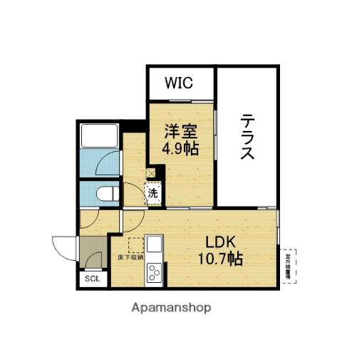 シャーメゾングランベアー(1LDK/1階)の間取り写真