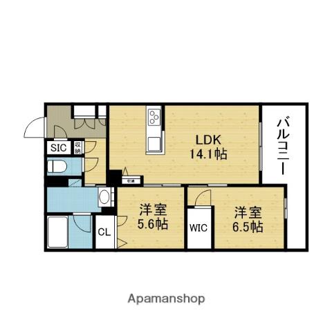ラ ウエスト(2LDK/2階)の間取り写真