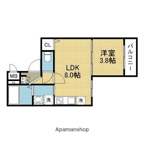 SAKURA RIVER(1LDK/2階)の間取り写真