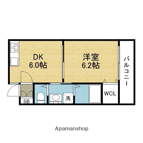 STABLE SHOJIHIGASHI(1DK/2階)の間取り写真