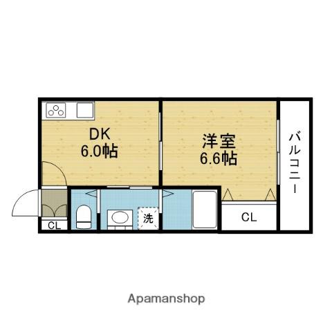 STABLE SHOJIHIGASHI(1DK/2階)の間取り写真