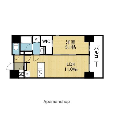 JPNOIE上町台龍造寺(1LDK/1階)の間取り写真