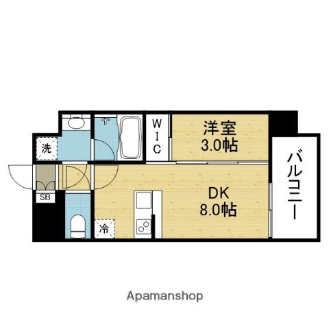 エスリードレジデンス玉造ザ・イースト(1DK/4階)の間取り写真