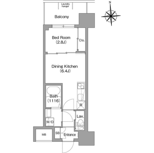 コンフォリア・リヴ淡路町一丁目(1DK/7階)の間取り写真