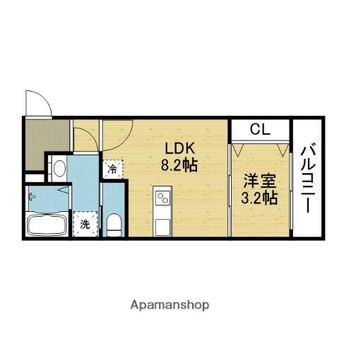 ステリア森ノ宮(1LDK/1階)の間取り写真