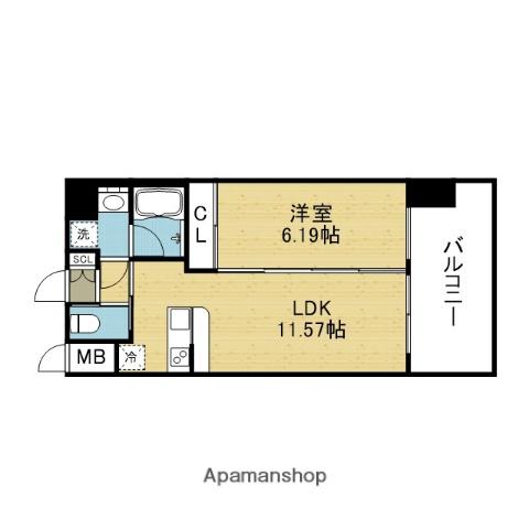 プレジオ城東(1LDK/6階)の間取り写真