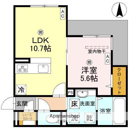 パサログランデ背戸口(1LDK/2階)の間取り写真