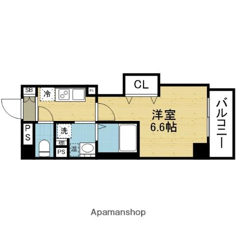 みおつくし大池橋(1K/8階)の間取り写真