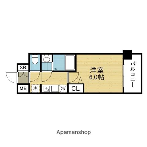 アドバンス大阪クラージュ(1K/7階)の間取り写真