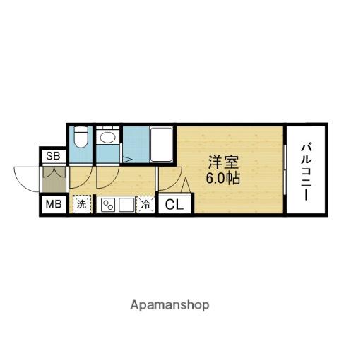 アドバンス大阪クラージュ(1K/7階)の間取り写真