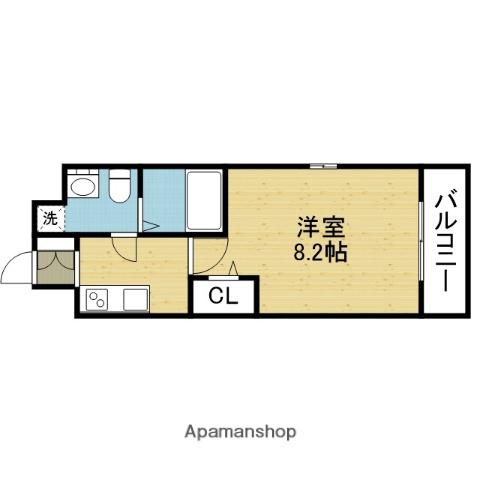 TS SQUARE城東野江(1K/6階)の間取り写真