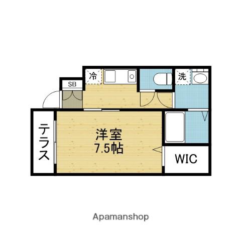 ウィールモンテ(1K/1階)の間取り写真