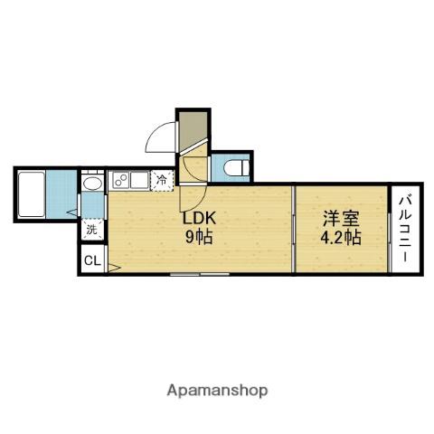 CUORE生野東(1LDK/2階)の間取り写真