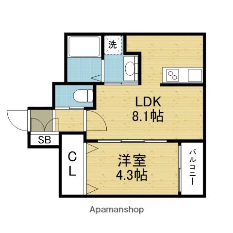 H-MAISON衣摺Ⅲ(1LDK/1階)の間取り写真