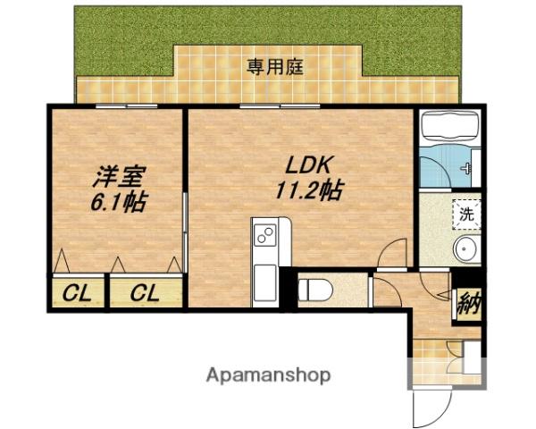 アビタシオン巽(1LDK/1階)の間取り写真