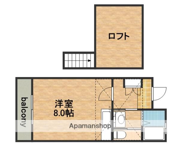 オーキッドスクエア(ワンルーム/1階)の間取り写真