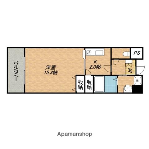 セレンディピティ・オーシャンビレッジ(1K/2階)の間取り写真