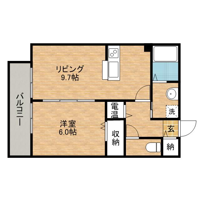 アルヴェアーレⅠ(1LDK/2階)の間取り写真