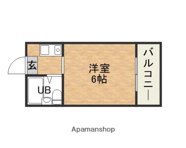 ドリーム21大今里南(ワンルーム/4階)の間取り写真