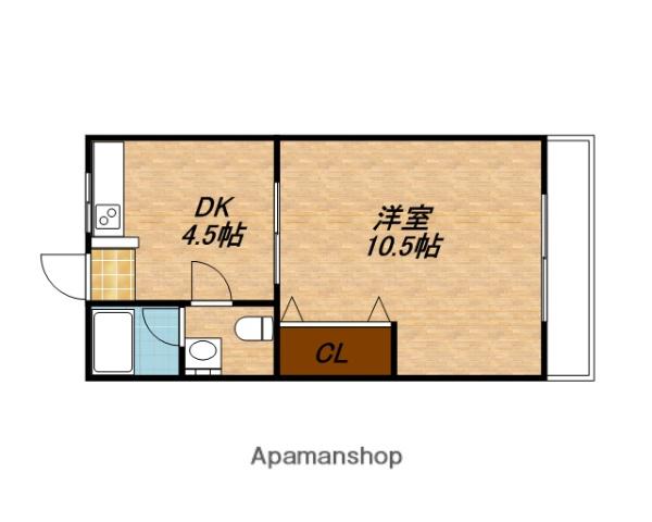 エクセル今里(1DK/2階)の間取り写真