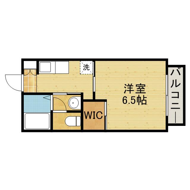 フルールタツミウエスト(1K/1階)の間取り写真