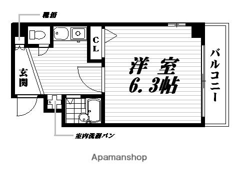 GCOURTZEN(1K/2階)の間取り写真