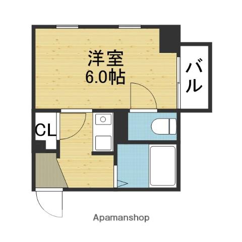 ハイグレード谷5(1K/4階)の間取り写真