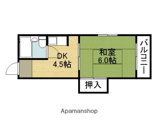 モンテローラYASUHARA(2DK/4階)の間取り写真