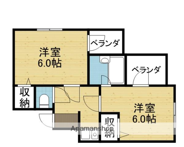 寺田町ハイツ1番館(2K/3階)の間取り写真