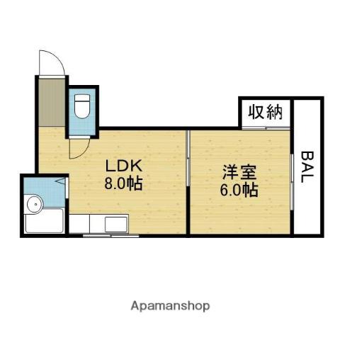 エンパイヤシティ(1LDK/1階)の間取り写真