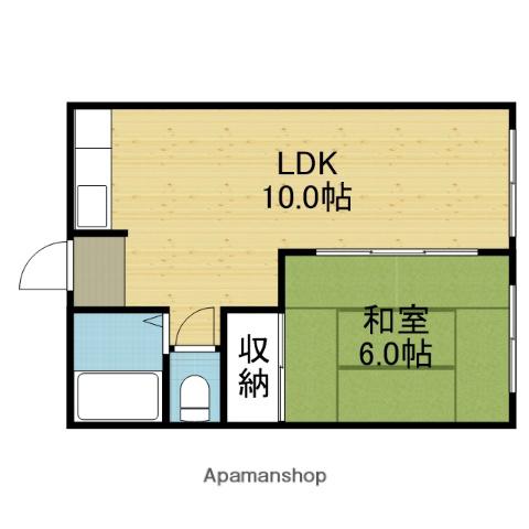 三洋マンション(1LDK/3階)の間取り写真