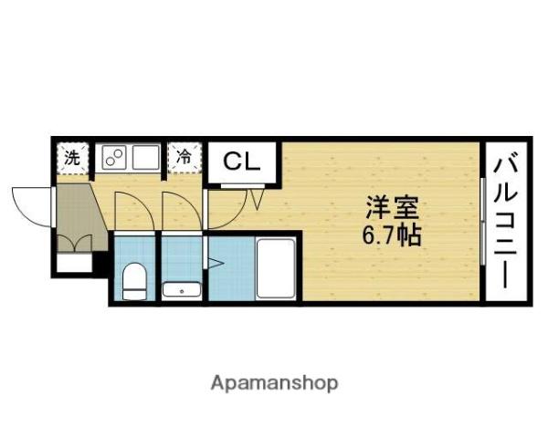 W-STYLE大阪城南(1K/10階)の間取り写真