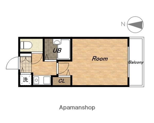 ディナスティ清水谷3(1K/5階)の間取り写真