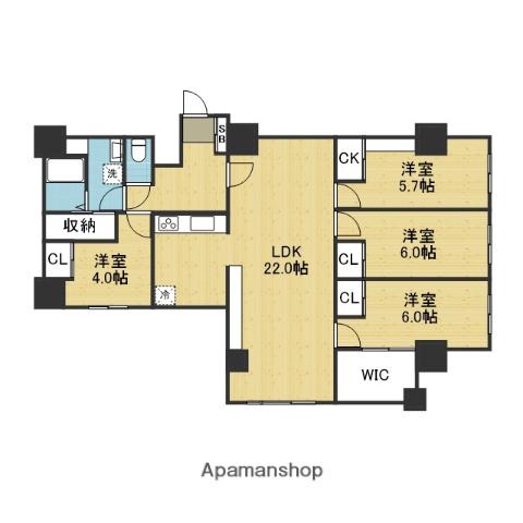 ユニ船場(4LDK/2階)の間取り写真