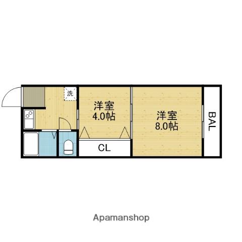 コバルトハイツ(2K/3階)の間取り写真