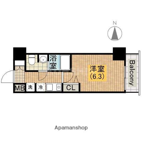 ラナップスクエア四天王寺(1K/10階)の間取り写真