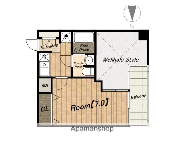 ラナップスクエア四天王寺(1K/4階)の間取り写真