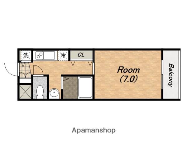 レジデンス大阪城前(1K/4階)の間取り写真