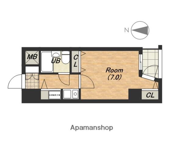 ノアーズアーク桃谷駅前(1K/4階)の間取り写真