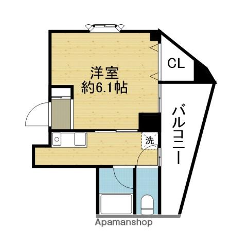 グランド上六(ワンルーム/4階)の間取り写真