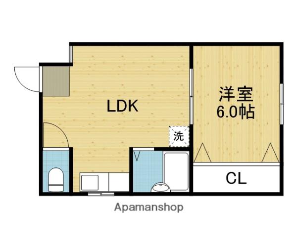 エルム小谷(1LDK/4階)の間取り写真