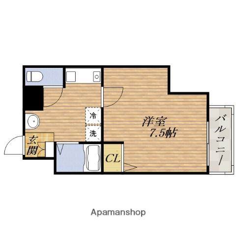 プレアデス烏ヶ辻(1K/5階)の間取り写真
